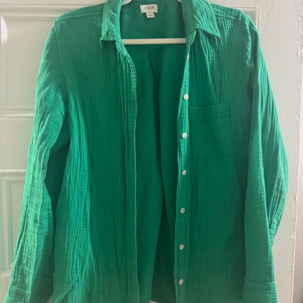 J. Crew - double-gauze button-up shirt - Green